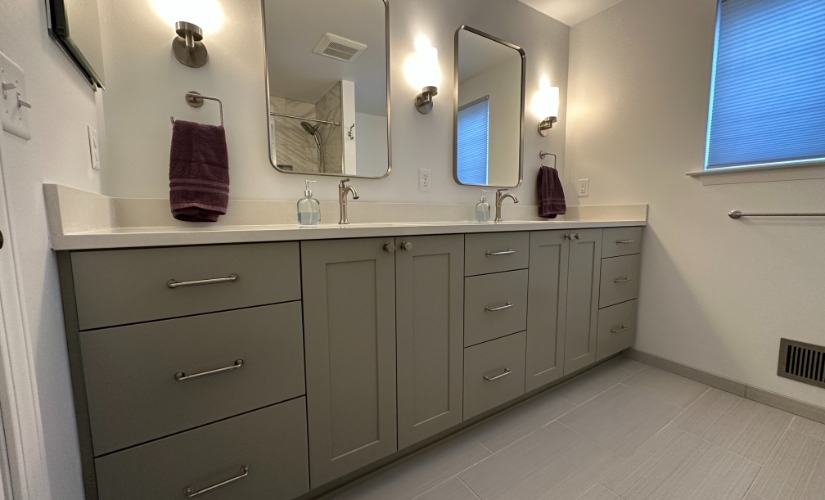  A Modern Double Vanity Bathroom Retreat Bathroom near Ann Arbor Michigan