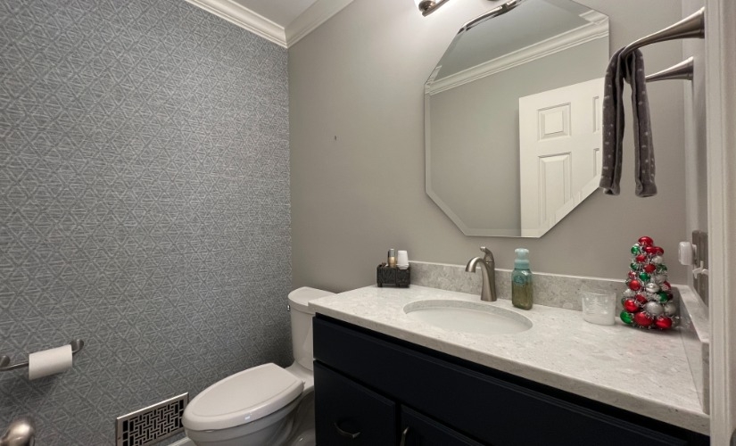 Updated Powder Room Bathroom near Ann Arbor Michigan